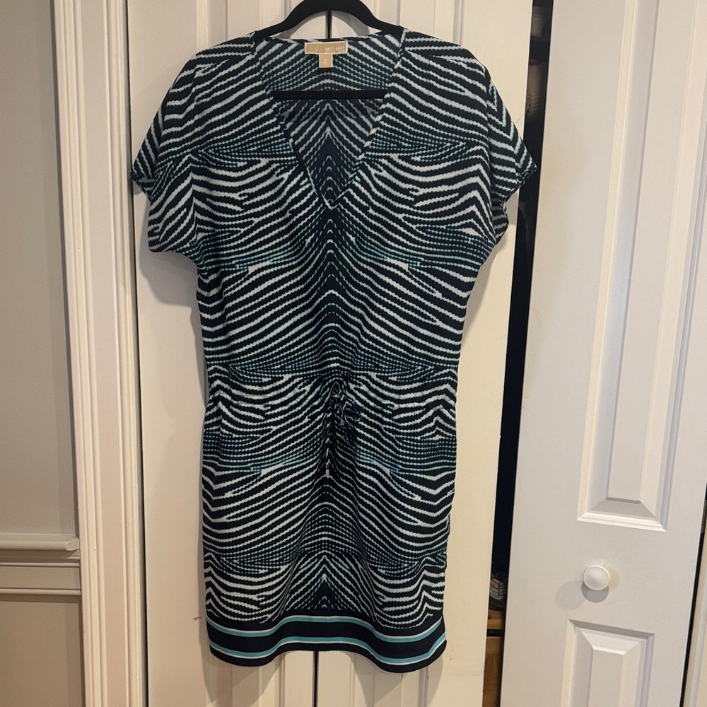 MICHAEL Michael Kors Black and White Midi Dress